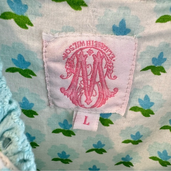 Elizabeth Wilson‎ Tassel Trim Puff Sleeve Midi Dress Blue Green Large - Picture 3 of 6